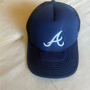 Navy Blue Atlanta Braves Trucker Hat